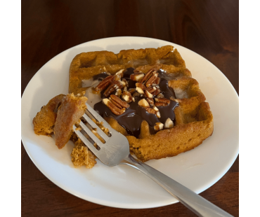 Low Carb Pumpkin Waffle Cakes - Fresh Baked